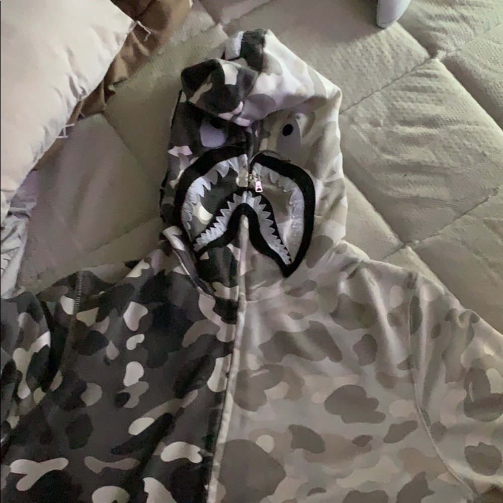 BAPE JACKET BLACK AND WHITE GLOW IN DARK